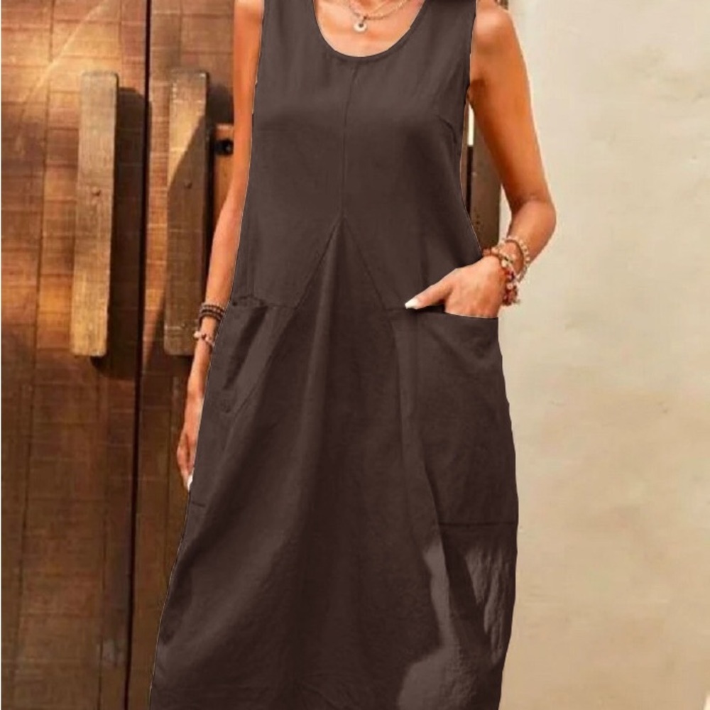 Sleeveless Brown Dress